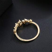 1pc Fashion Leaf Zirconia Embellished Open Ring, Minimalist & Versatile - ring - View 6