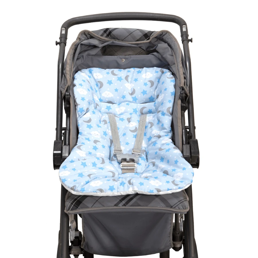 Soft Padded Stroller Cover For Boys And Girls 100% Cotton - 藍色睡眠 - 查看 1