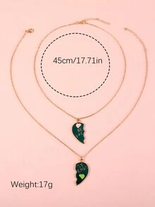 2 Stücke "Beste Freunde" herzförmige Anhänger Halsketten, Kinder Schmuck Freundschafts-Geschenk für Mädchen und Jungen, Herz BFF Halsketten - Verschiedenfarbig - Übersicht 3