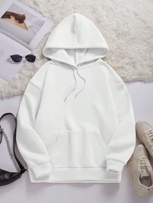 客製化女款運動衫，可添加您的文字、Logo，適合個性化印製，企業、婚禮與生日場合的理想禮物 - 白色 - 查看 3