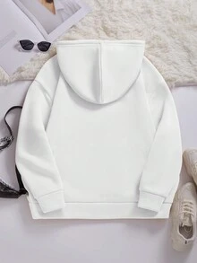 客製化女款運動衫，可添加您的文字、Logo，適合個性化印製，企業、婚禮與生日場合的理想禮物 - 白色 - 查看 4