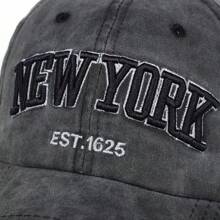 Washed NEW YORK Embroidered Baseball Cap, Sun Hat - Multicolor - View 4