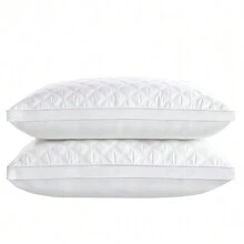 2Pcs Bed Pillow Queen Size Hotel Quality Gusseted Sleep Pillow Soft Filling  Machine Washable - White - View 10