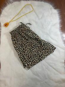 HONGDA VARIETIES Leopard Shorts Without Pocket - 米色 - 查看 3
