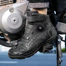 Men's Professional Sport Competition Outdoor Motorcycle Boots High-Top Wear-Resistant Anti-Collision Anti-Skid Male Athletic Sneakers