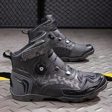 Men's Professional Sport Competition Outdoor Motorcycle Boots High-Top Wear-Resistant Anti-Collision Anti-Skid Male Athletic Sneakers