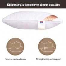 2Pcs Bed Pillow Queen Size Hotel Quality Gusseted Sleep Pillow Soft Filling  Machine Washable - White - View 4
