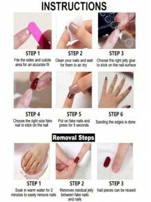 10 szt. ręcznie robionych akcesoriów do paznokci, w tym emaliowane bursztynowe elementy, ozdoby do paznokci francuskich, kwadratowe kryształy, paznokcie baletowe, samoprzylepne paznokcie, żelowe pilniki do paznokci, artykuły do paznokci - Wielokolorowe - Zobacz 6