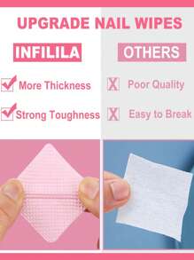 Lint Free Nail Wipes, 1000pcs/500pcs/200PCS/100pcs Nail Supplies Nail Polish Remover Wipes, Super Absorbent Soft Nail Wipes For Fingernail Polish Remover And Eyelash Extension Wipes For Nail Art Pink