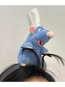 Diadema de Ratatouille, ratita azul kawai 14 cm, peluche para el cabello