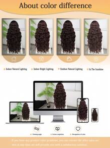 万圣节服装假发 合成耐热前蕾丝假发 13*4 长波浪发 30 英寸 棕色 日常使用高品质女士假发 自然外观高品质合成柔软初学者友好假发 - 棕色 - 查看 10
