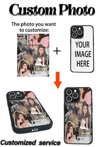 1 件定制皮革手机壳，适用于 14，可印照片、卡通人物或偶像形象，是送给情侣、家人的独特礼物 - 彩色 - 查看 2