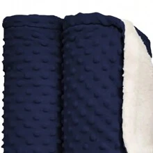 Plush Blanket With Navy Blue Sherpa Dots - Laço Bebê - Màu xanh lam - Xem 5