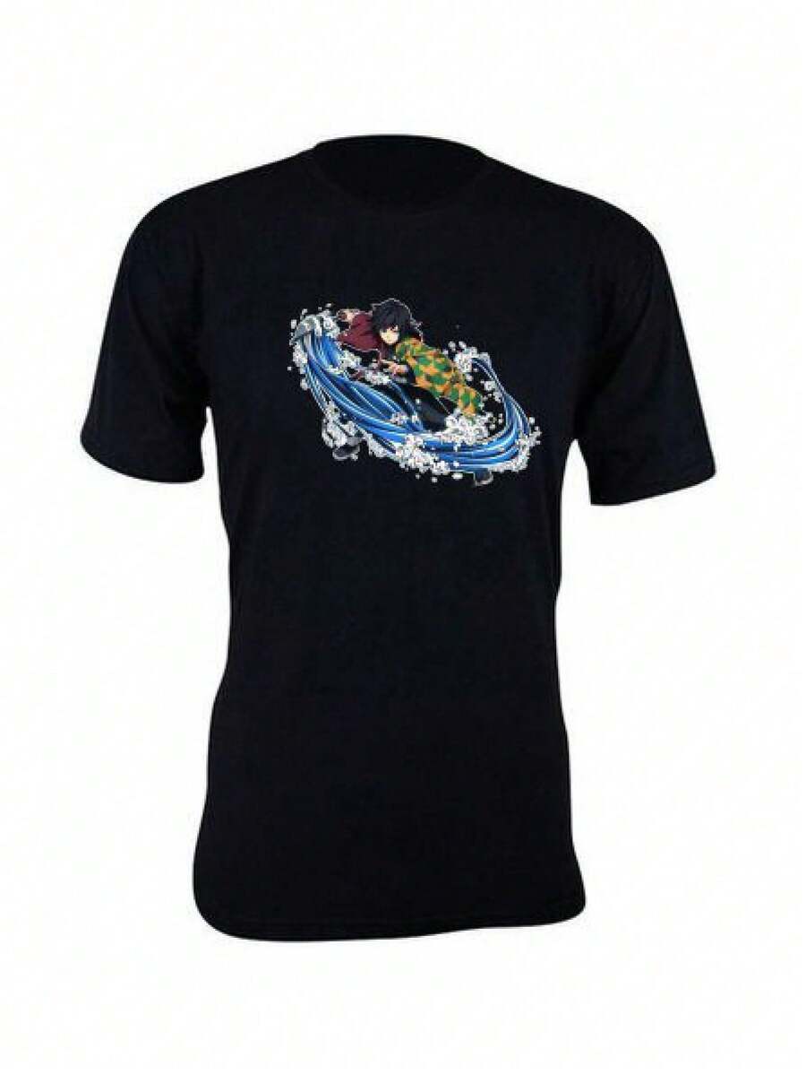 T-Shirt Demon Print Shirt Water Breathing Basic Unisex Short Sleeve - màu đen - Xem 1