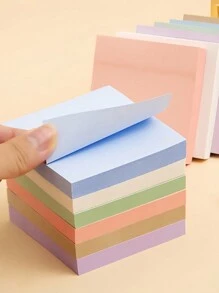 100pcs/Pack Colorful Sticky Notes, Removable Self-Adhesive Memo Pad, Multi-Sized Sticky Memo Paper For Notes, Messages & Reminders Back To School