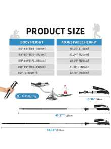 Naturehike 1 Pieza Bastón De Senderismo Plegable, Ajustable De 115-135cm