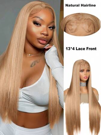 26 tums 180 % densitet svart 13*4 syntetisk fiber spetsfrontperuk med babyhår, inget lim behövs, värmebeständig och andningsbar, syntetiskt fibermaterial, naturlig hårlinje, fri avskiljning, lämplig för fest och vardagsbruk