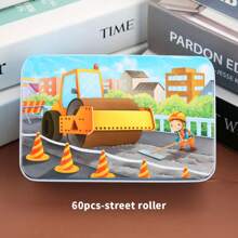 1 Box/60 Small Puzzle Pieces, Educational Early Education Toys, Small Puzzle Metal Boxes For Children's Intellectual Development, Wooden Puzzle Games With Puzzle Boards, Themed Puzzle Wooden Toys, Gifts For Boys And Girls In Kindergartens,Puzzle,Puzzles,Games - 60-piece Small Puzzle - View 7