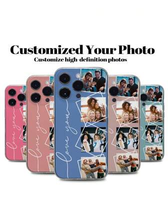 1 Stück personalisierter 4-Bild Dopamin Design Vollschutz Silikon Linsen Schutz Handyhülle, kompatibel mit iPhone 17 Air 16 15 14 13 12 11 Pro Max, Galaxy S25 24 23 Ultra FE A55 54 35, 2025 Halloween Zubehör, Handy & Zubehör