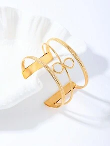 1 Máy Tính Vintage Sang Trọng Kim Loại Hình Học Rỗng Số 8 Thiết Kế Mở Lắc Tay Vòng Tay, Thích Hợp Cho Các Bữa Tiệc Và Dạ Tiệc - cổ điển - Xem 5