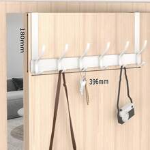 1pc Over The Door Hanger With Hook, Easy To Install, No Need To Punch Holes Hanging Metal Over The Door Hanger, For Hats, Keys, Home Space Saving Storage, For Entrance, Bathroom, Bedroom, Home, Dormitory Bathroom Accessories Bathroom Tools - 多色 - 查看 12