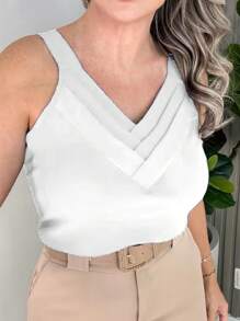 WOMEN'S VEST COLLAR BLOUSE WITH NECKLACE 3 V DUNA ALCA GEROSSA - 白色 - 查看 2