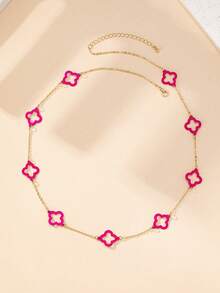 Kalung Panjang - Hot Pink - View 5