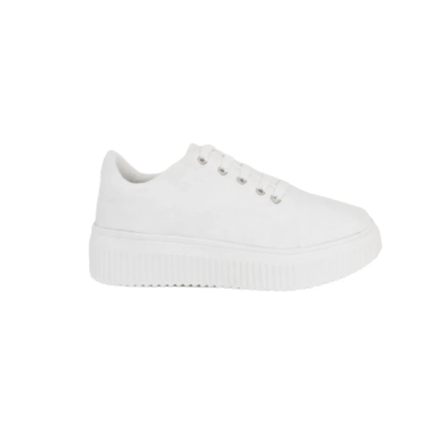 Women's Casual Comfortable Platform Sneakers White High Sole Treated Crepe - trắng - Xem 1