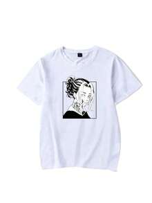 Anime Keisuke T-Shirt Unisex 100% Cotton Streetwear Launch Shipping Various Colors!! - trắng - Xem 1