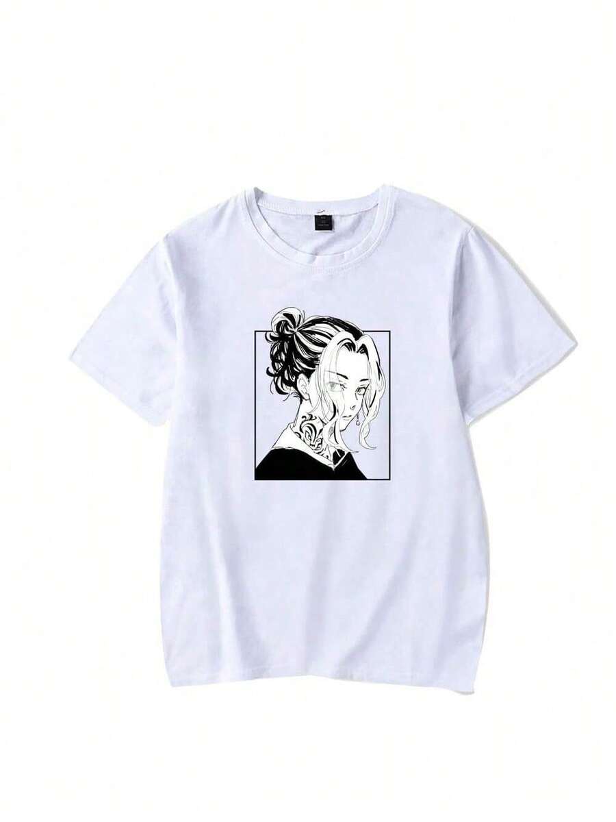 Anime Keisuke T-Shirt Unisex 100% Cotton Streetwear Launch Shipping Various Colors!! - trắng - Xem 1