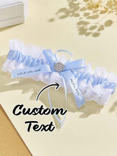 1pc Custom Embroidered Mrs Garter, Personalized Embroidered Bride Keepsake Mrs Garter, Personalised Embroidered Garter, Wedding Garters, Bride Gift, Wedding Gift, Gift For Her Sequins For Fall/Autumn, For Holiday Treasure Finds, Winter Fashion, Christmas Gift, Christmas Decorations, Personalized Christmas Ornaments, Personalized Gifts For Women/Men, Christmas Accessories,Fall Decor