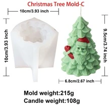 Khuôn nến cây thông Noel hình ông già Noel bằng silicon lỏng 3D DIY Nhà người tuyết Người đàn ông bánh gừng Khuôn cây thông Noel cho nến Làm đất sét nhựa thạch cao, Đồ trang trí nhà Trang trí tiệc - trắng - Xem 12