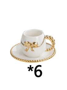 2 件/8 件/16 件/套全新陶瓷蝴蝶杯碟套装，100 毫升，适用于咖啡、茶、牛奶、果汁，适合户外、婚礼、派对、礼物、生日、圣诞节 - 彩色 - 查看 11