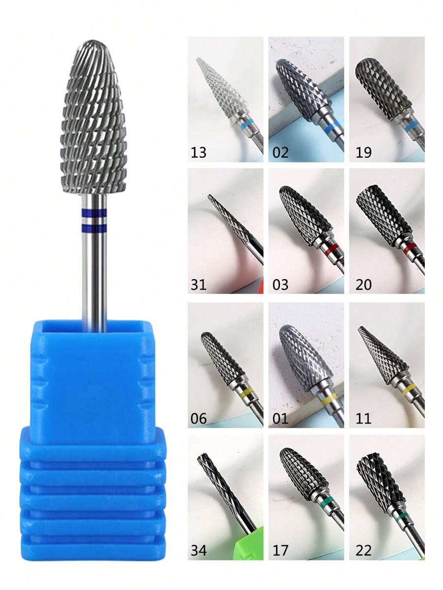 1pc Tungsten Steel Nail Drill Bit For Grinding Removing Gel Polish, Acrylics And Cuticle Accessories Pedicure Burr Tools