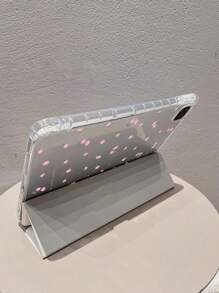1pc Beautiful Pink Flower Ditsy Floral Double-Sided Acrylic Protective Case Compatible With IPad/, Supports Sleep/Wake Function - Multicolor - View 5