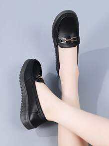 Zapatos planos para mujer, nuevos zapatos casuales, zapatos de PU cómodos, zapatos clásicos de alta calidad para mujer, nuevos zapatos de suela blanda antideslizante y sin fatiga - Negro - Ver 6