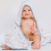 Soft Premium Bath Towel Fox Embroidered Hood - Papi Mami - 藍色 - 查看 5