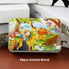 1 Box/60 Small Puzzle Pieces, Educational Early Education Toys, Small Puzzle Metal Boxes For Children's Intellectual Development, Wooden Puzzle Games With Puzzle Boards, Themed Puzzle Wooden Toys, Gifts For Boys And Girls In Kindergartens,Puzzle,Puzzles,Games - 60-piece Small Puzzle - View 23