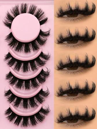 GROINNEYA 6 Pairs False Eyelashes Manga Lashes Cat Eye Lashes Faux Mink Eyelashes Fox Eye Eyelashes Natural Full Lashes Cosplay Travel Essentials Makeup Tools(8-21)