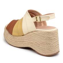Anabela Women's High Heel Sandal Covered Platform In Knuckle 9200 Mix Caramelo - Camel - View 5