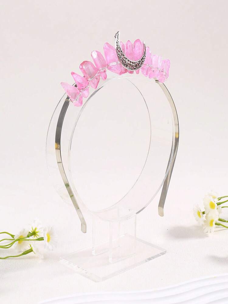 1pc Raw Crystal Quartz Headband Spiritual Crystal Hair Accessories