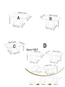 1 Set Combination Clear Acrylic Cupcake Stand With Screwdriver, Modern Minimalist Rectangular Transparent Cake Dessert Baking Tray For Home Party Holiday - Clear - View 2