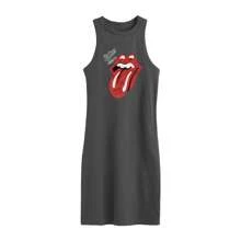 Amplified Womens/Ladies Autographs The Rolling Stones Slim Sleeveless Dress (Charcoal) - Dark Grey - View 1