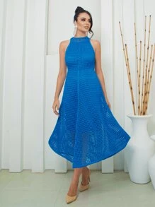 Women Sweater Dresses - Klein Blue - View 7