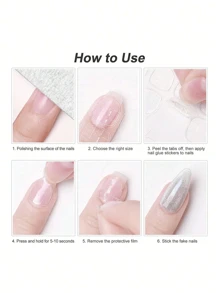 720pcs/30 Sheets Double-Sided Adhesive Nail Stickers, Transparent & Waterproof DIY - Clear - View 4