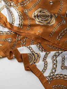 2 chiếc váy dài tay rộng rãi thời trang xuân hè thu satin giả lụa mềm mại họa tiết hoa thường ngày kèm khăn choàng nhỏ 29"*168" khăn choàng đa năng maxi ngày lễ tình nhân ngày lễ tình nhân - Nhiều màu - Xem 8