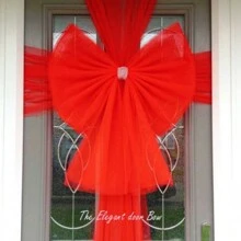 Large Red Christmas Bowknot Decor Set - Includes 60x80cm Layered Bowknot With Sequins And 75x750cm Organza Fabric Trim, Christmas/Halloween Wreath, Door Curtain. Comes With 6 Pins To Easily Attach Bow To Organza Trim,Christmas - Multicolor - View 12