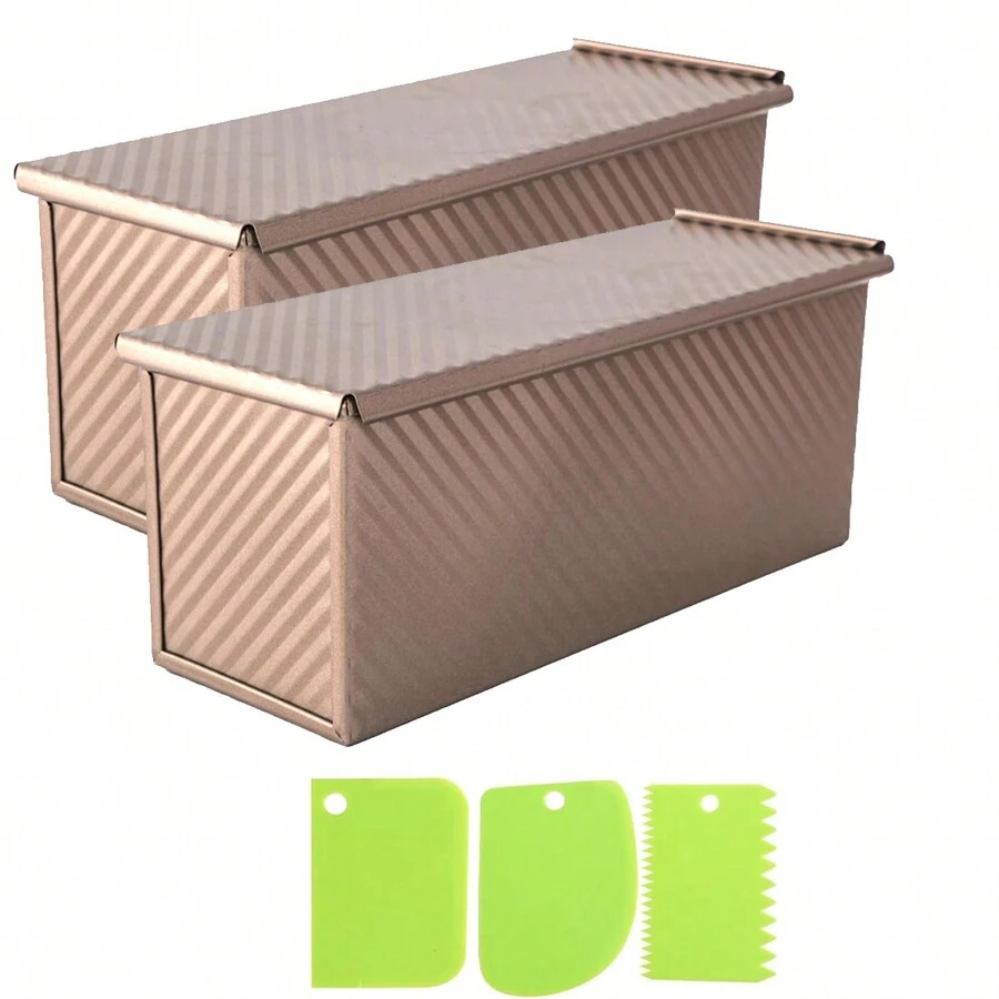 2.2Lb Pullman Loaf Pan With Lid, NonStick Bread Pans, 13 X 5 Long