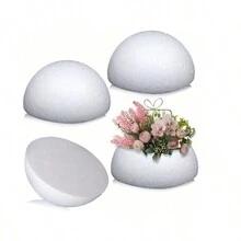 1 pieza/2 piezas Semi-esfera de espuma sólida blanca, en forma de corazón blanco, para arreglos florales DIY, insectos DIY, modelos de planetas DIY, decoración de bodas, ramos de novia, moldes de pasteles, flores decorativas de hotel hechas a mano, mejores regalos - Multicolor - Ver 2