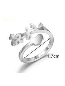 1Pc Custom Arabic Name Ring With Heart Personalized Any Nameplated Rings Stainless Steel Customized Jewelry Islamic Name Ring Gift For Her - Silver color-heart - View 8